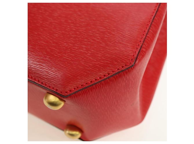 Céline Borsa CELINE in pelle 2way Rosso Oro Auth 107984 D'oro - vista 15
