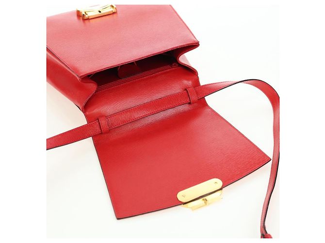 Céline Borsa CELINE in pelle 2way Rosso Oro Auth 107984 D'oro - vista 17