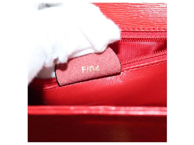 Céline Borsa CELINE in pelle 2way Rosso Oro Auth 107984 D'oro - vista 24
