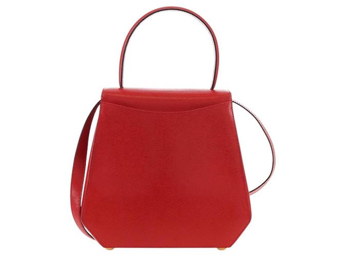 Céline Borsa CELINE in pelle 2way Rosso Oro Auth 107984 D'oro - vista 3