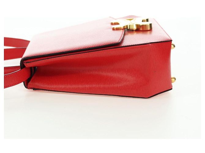 Céline Borsa CELINE in pelle 2way Rosso Oro Auth 107984 D'oro - vista 4