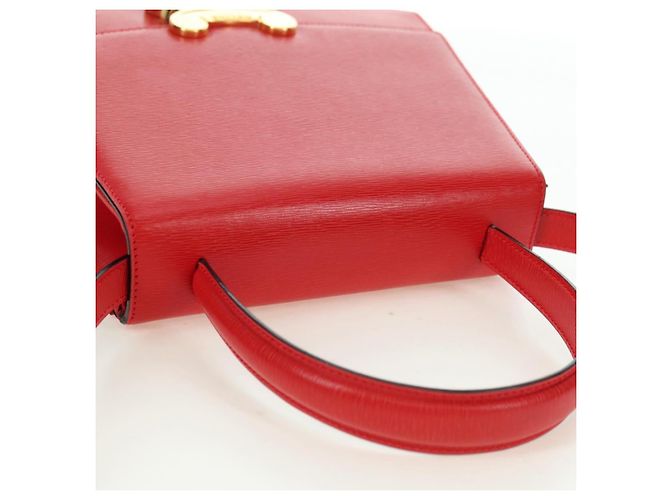 Céline Borsa CELINE in pelle 2way Rosso Oro Auth 107984 D'oro - vista 6