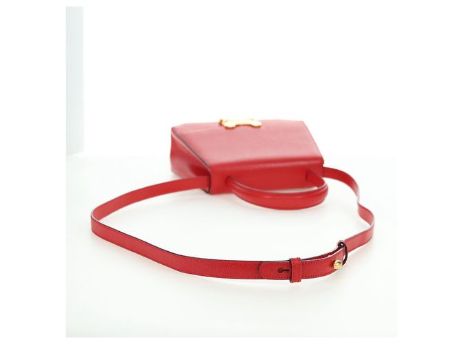 Céline Borsa CELINE in pelle 2way Rosso Oro Auth 107984 D'oro - vista 9