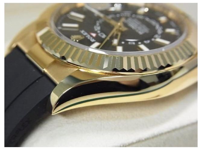 ROLEX Sky-Dweller 18KYG quadrante nero Uomo - vista 6
