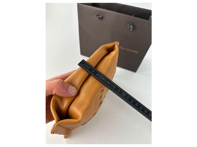 Clutch in pelle patchwork floreale Bottega Veneta 2008 Cognac Marrone - vista 10
