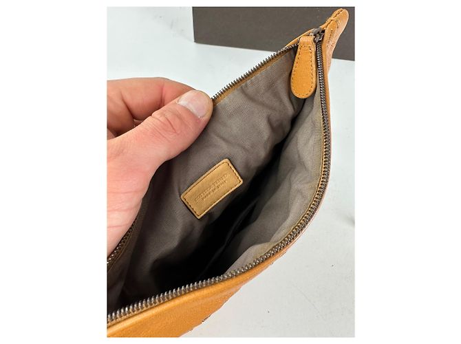 Clutch in pelle patchwork floreale Bottega Veneta 2008 Cognac Marrone - vista 3