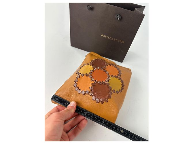 Clutch in pelle patchwork floreale Bottega Veneta 2008 Cognac Marrone - vista 9