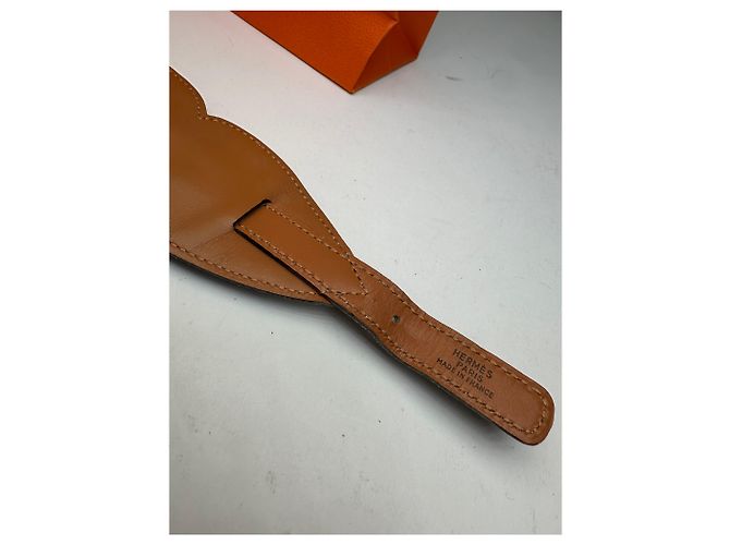 Vintage Hermès Paris Leather Studded Cuff Accessory Black Gold - view 3