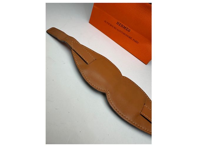 Vintage Hermès Paris Leather Studded Cuff Accessory Black Gold - view 9