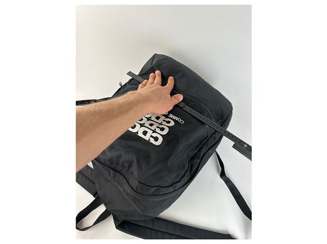 Zaino Comme Des Garcons CDG Nylon Nero Triple Logo - vista 11