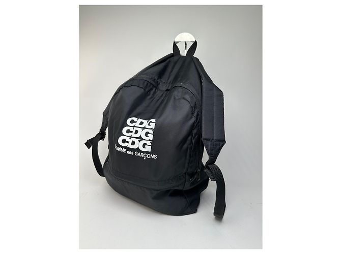 Zaino Comme Des Garcons CDG Nylon Nero Triple Logo - vista 6