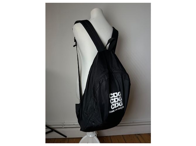 Zaino Comme Des Garcons CDG Nylon Nero Triple Logo - vista 8