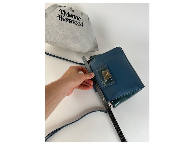 Borsa a tracolla Vivienne Westwood Opio Saffiano Blu ottanio - vista 10