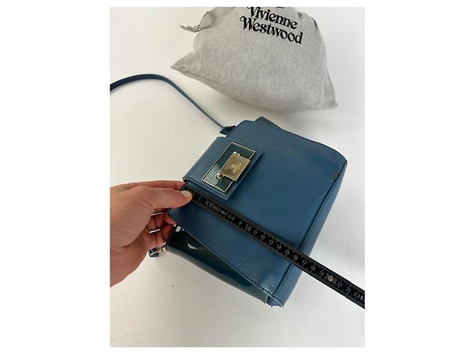 Borsa a tracolla Vivienne Westwood Opio Saffiano Blu ottanio - vista 11