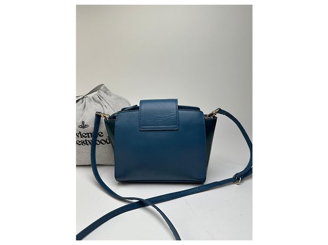 Borsa a tracolla Vivienne Westwood Opio Saffiano Blu ottanio - vista 14
