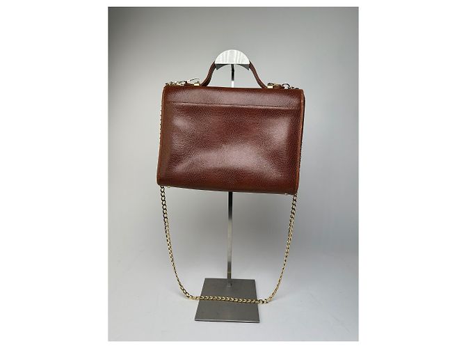 Givenchy Paris Vintage Top Handle Tasche aus Cognac Lizard-Prägung Leder Braun - Ansicht 2