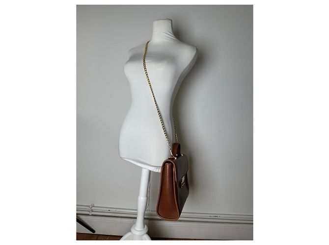 Givenchy Paris Vintage Top Handle Tasche aus Cognac Lizard-Prägung Leder Braun - Ansicht 8
