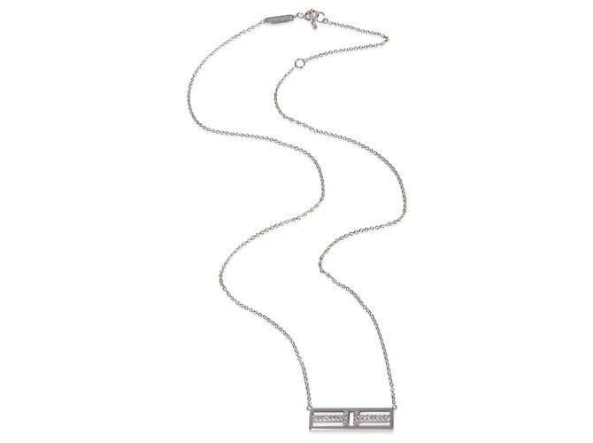 Pendente Tiffany T Horizontal Bar in oro bianco e diamanti Tiffany & Co. - vista 3
