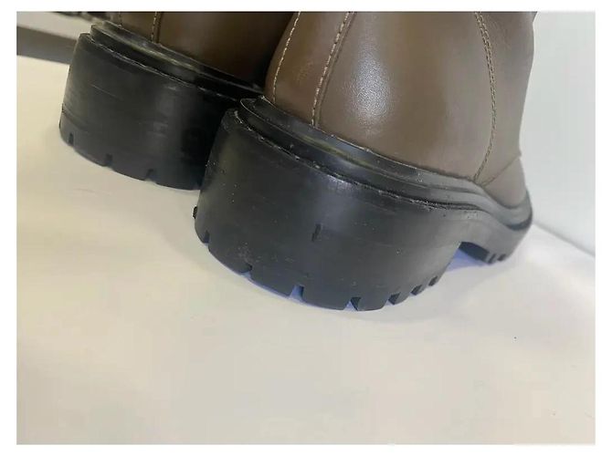 Botines de combate de cuero Tory Burch T-Hardware Marrón oscuro - vista 6