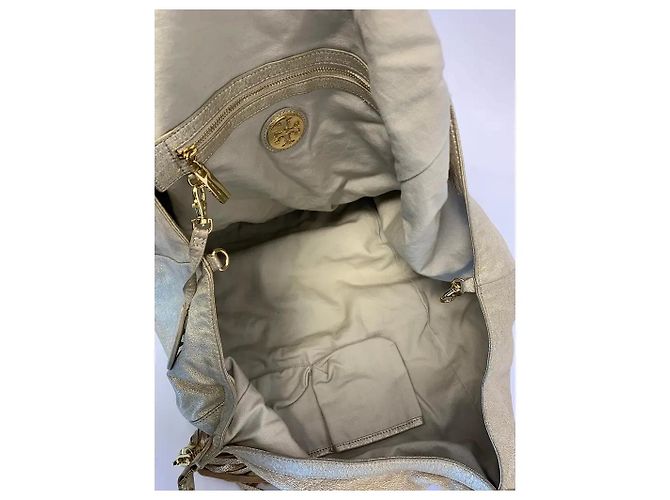 Borsa Hobo Tory Burch Dean in Pelle Oro D'oro - vista 10