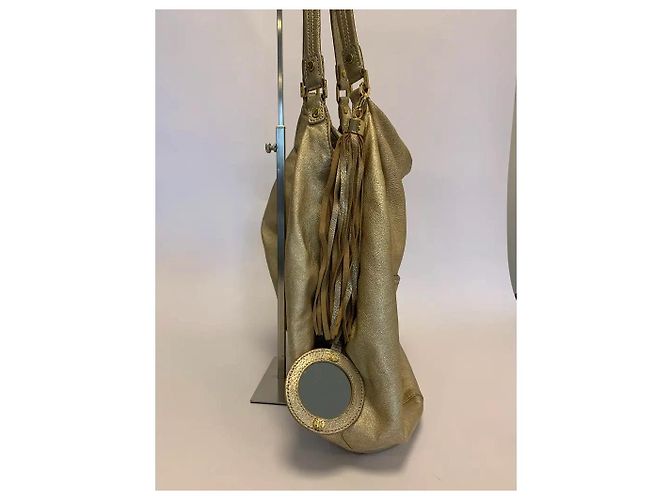 Borsa Hobo Tory Burch Dean in Pelle Oro D'oro - vista 4