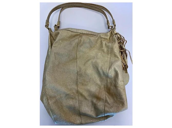Borsa Hobo Tory Burch Dean in Pelle Oro D'oro - vista 6