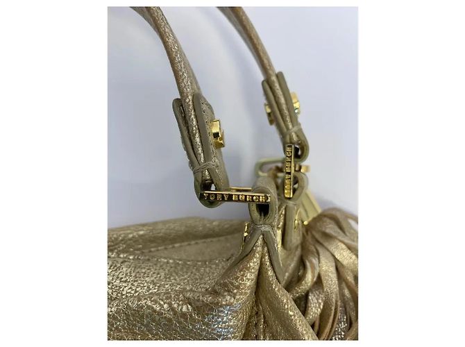 Borsa Hobo Tory Burch Dean in Pelle Oro D'oro - vista 7