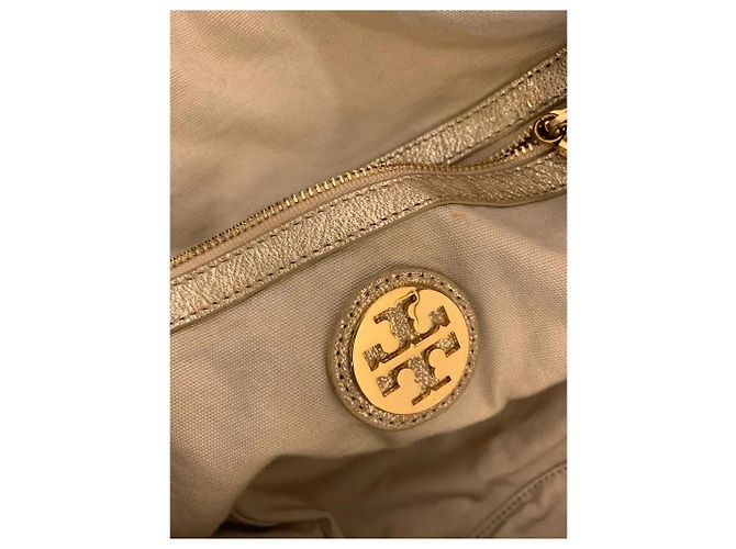 Borsa Hobo Tory Burch Dean in Pelle Oro D'oro - vista 9