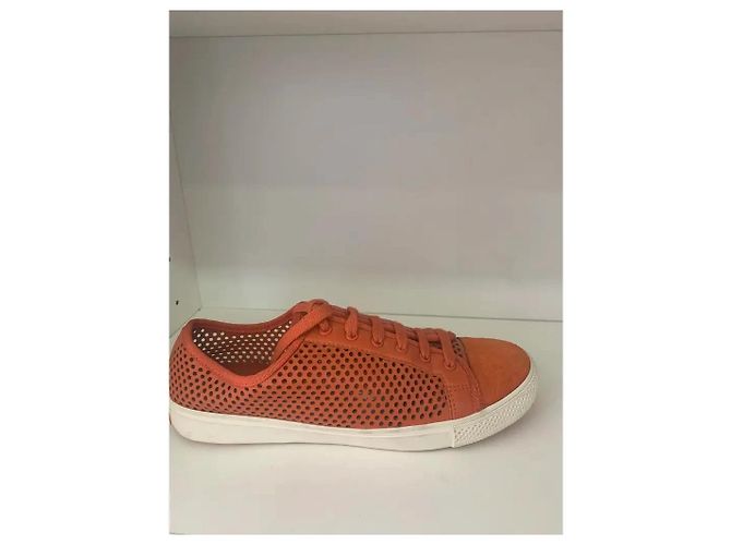 Sneakers Tory Burch Perforated in pelle e camoscio - Arancione - vista 2