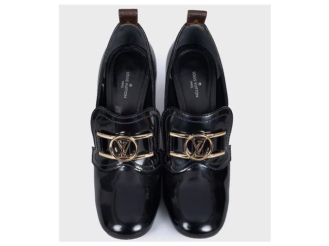 Décolleté Louis Vuitton in pelle nera con tacco scolpito Mis. 38 Usato - vista 2