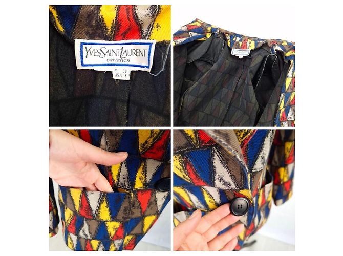 Yves Saint Laurent Variation Jacke mit geometrischem Harlekin-Print Mehrfarben - Ansicht 10