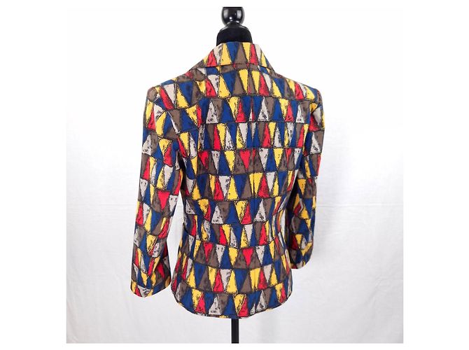 Yves Saint Laurent Variation Jacke mit geometrischem Harlekin-Print Mehrfarben - Ansicht 2