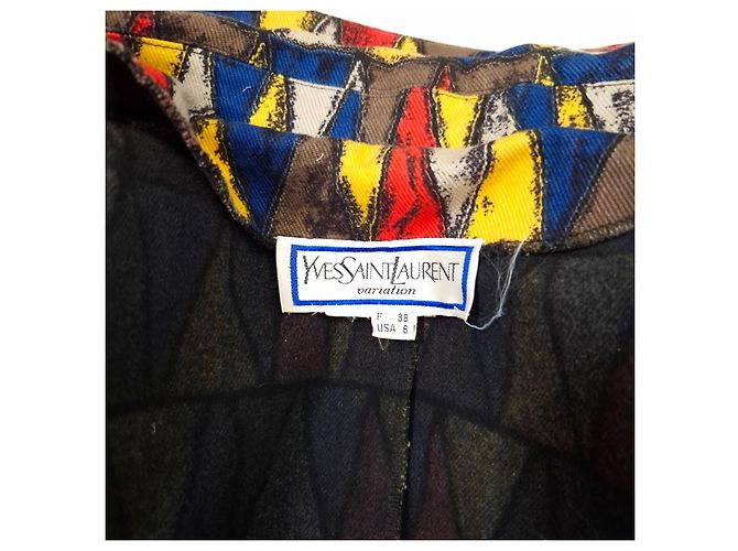 Yves Saint Laurent Variation Jacke mit geometrischem Harlekin-Print Mehrfarben - Ansicht 3