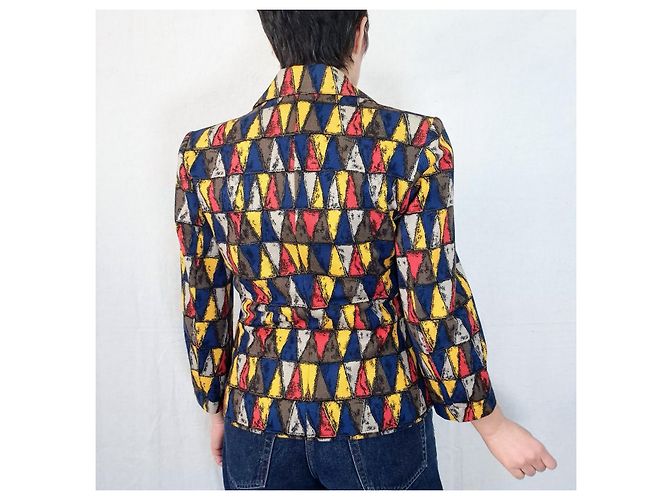 Yves Saint Laurent Variation Jacke mit geometrischem Harlekin-Print Mehrfarben - Ansicht 6