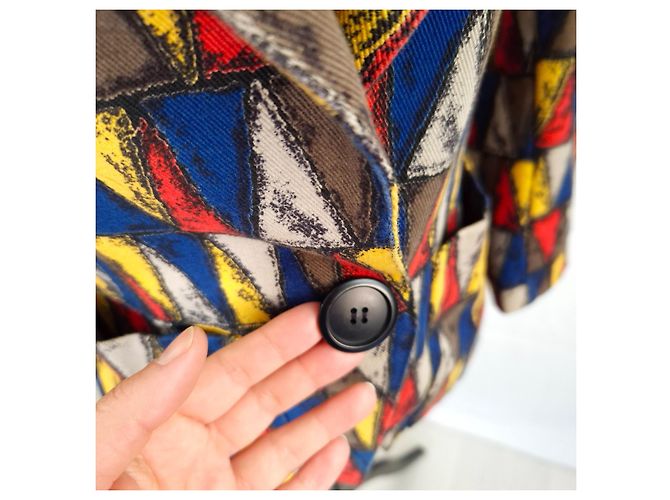 Yves Saint Laurent Variation Jacke mit geometrischem Harlekin-Print Mehrfarben - Ansicht 7