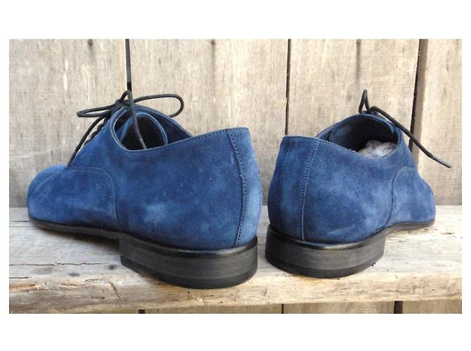 Autre Marque Scarpe Stringate Brecos Richelieu in camoscio blu - vista 4