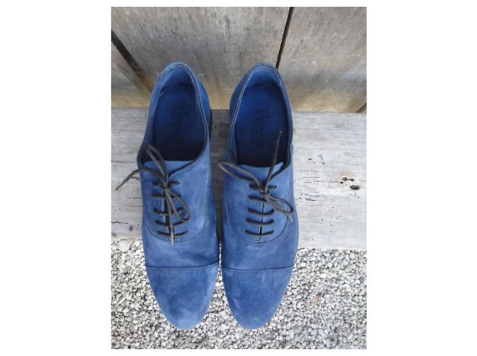 Autre Marque Scarpe Stringate Brecos Richelieu in camoscio blu - vista 7