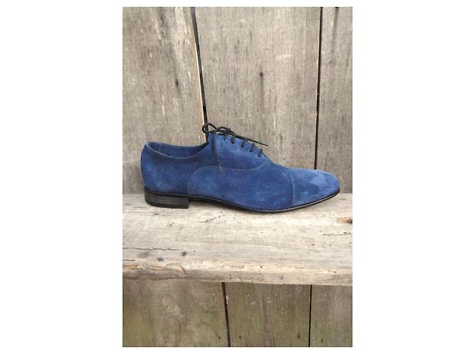 Autre Marque Scarpe Stringate Brecos Richelieu in camoscio blu - vista 9