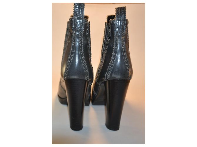 Hermès Leder Stiefeletten mit Absatz Grau - Ansicht 3