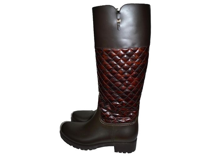Botas Salvatore Ferragamo Raphael de couro e borracha Marrom - vista 2