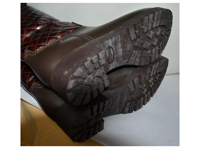 Botas Salvatore Ferragamo Raphael de couro e borracha Marrom - vista 7