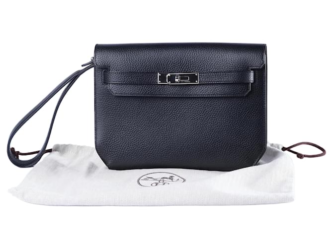 Hermès Kelly Dépêches 25 Noir Galop d’Hermès Palladium Hardware Nero - vista 11