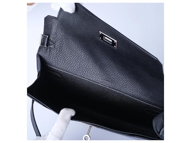 Hermès Kelly Dépêches 25 Noir Galop d’Hermès Palladium Hardware Nero - vista 6