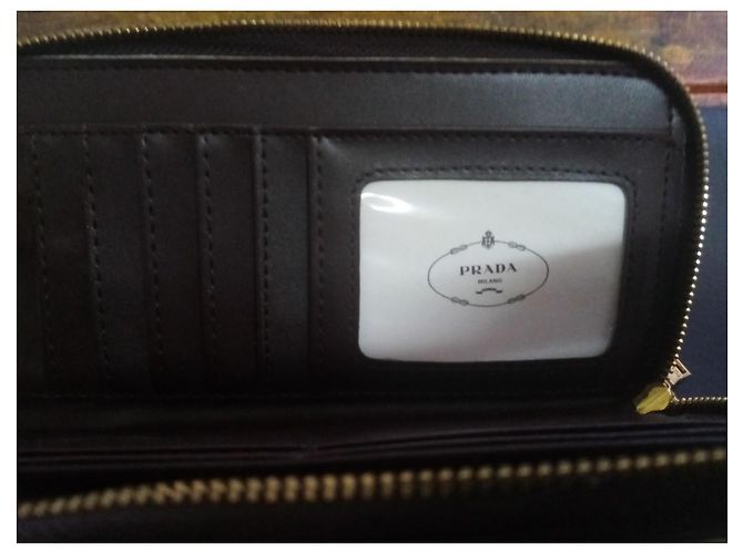 Jacquard Prada Milano Zip Around Geldbörse Canvas Beige - Ansicht 5