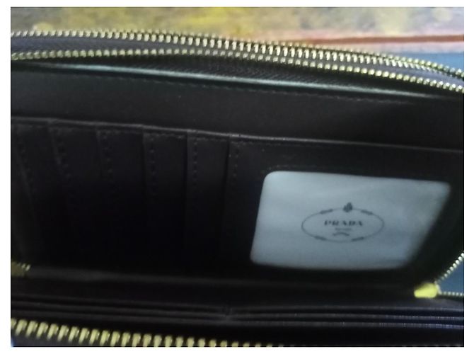 Jacquard Prada Milano Zip Around Geldbörse Canvas Beige - Ansicht 6