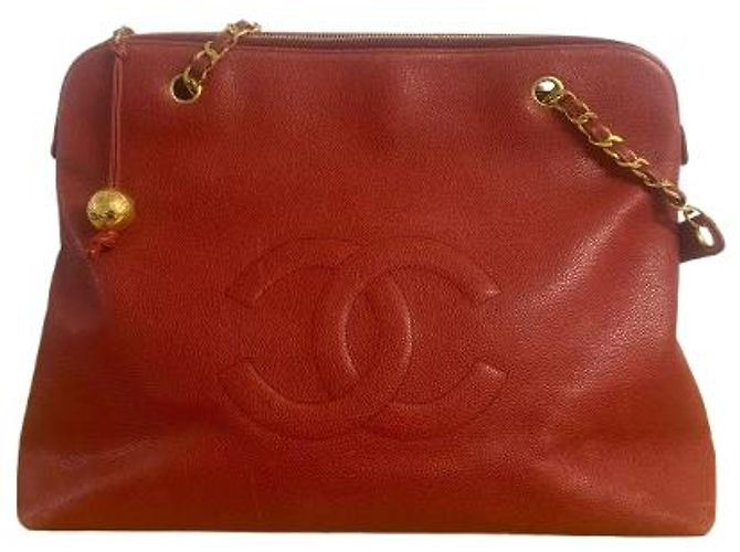 Timeless Borsa Tote Chanel Coco Mark Chain in Rosso (1194) - vista 2