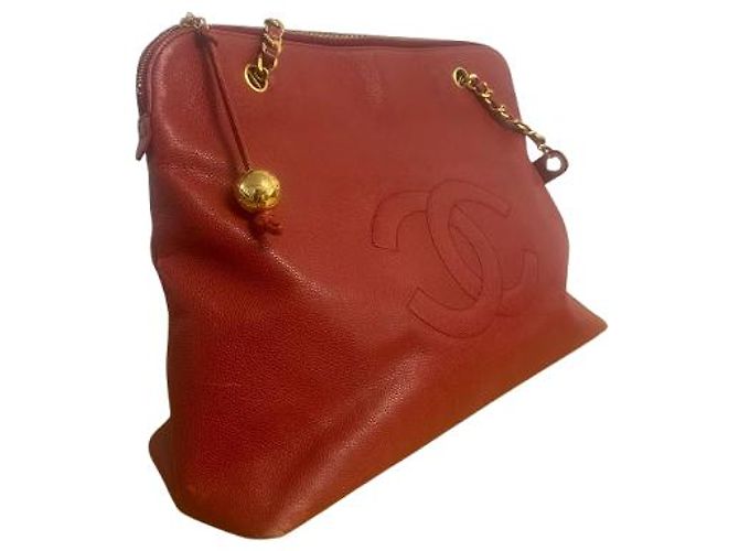 Timeless Borsa Tote Chanel Coco Mark Chain in Rosso (1194) - vista 5