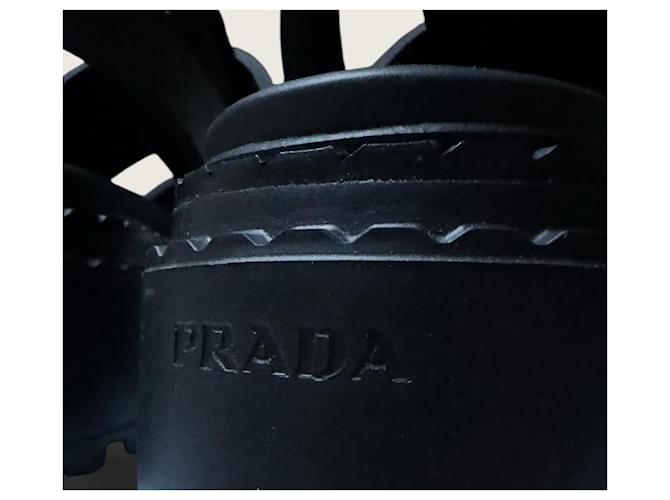 Sandali Prada Monolith in gomma Nero - vista 12