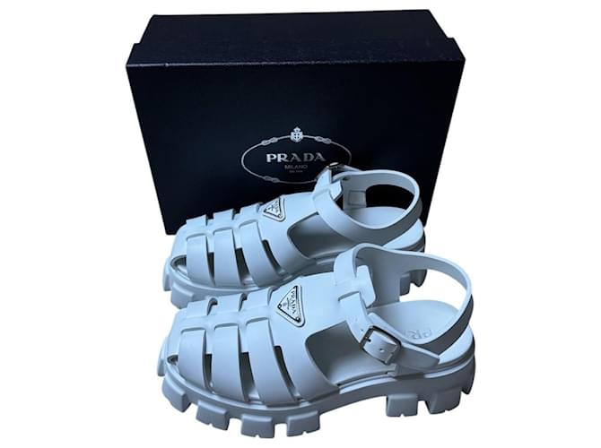 Prada Monolith Sandali Uomo Bianco - vista 13