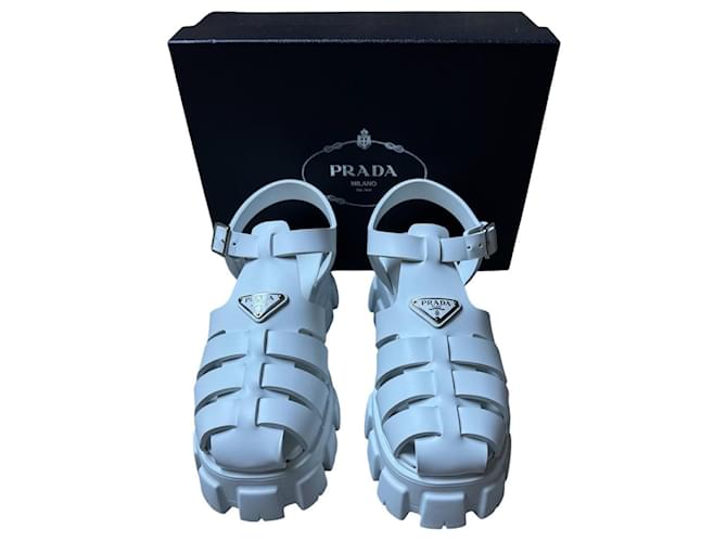 Prada Monolith Sandali Uomo Bianco - vista 14